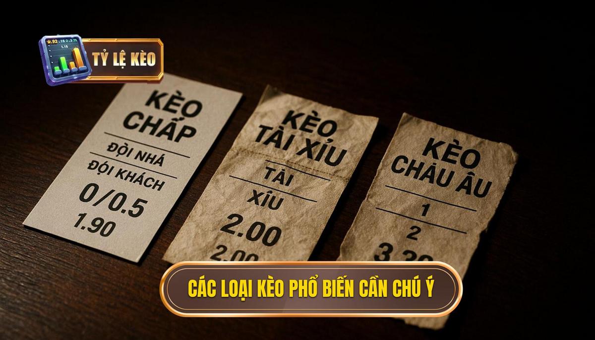 Các loại kèo phổ biến cần chú ý khi cập nhật