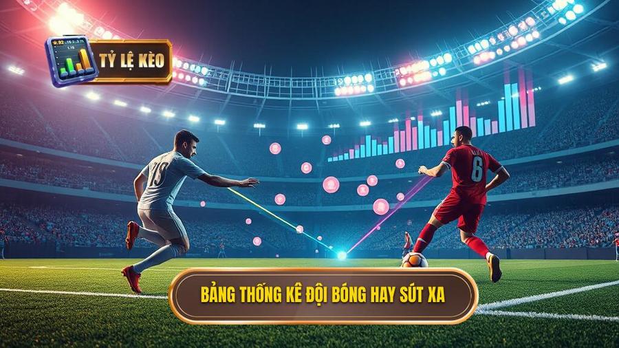 Bảng thống kê ví dụ về các đội bóng có xu hướng sút xa cao